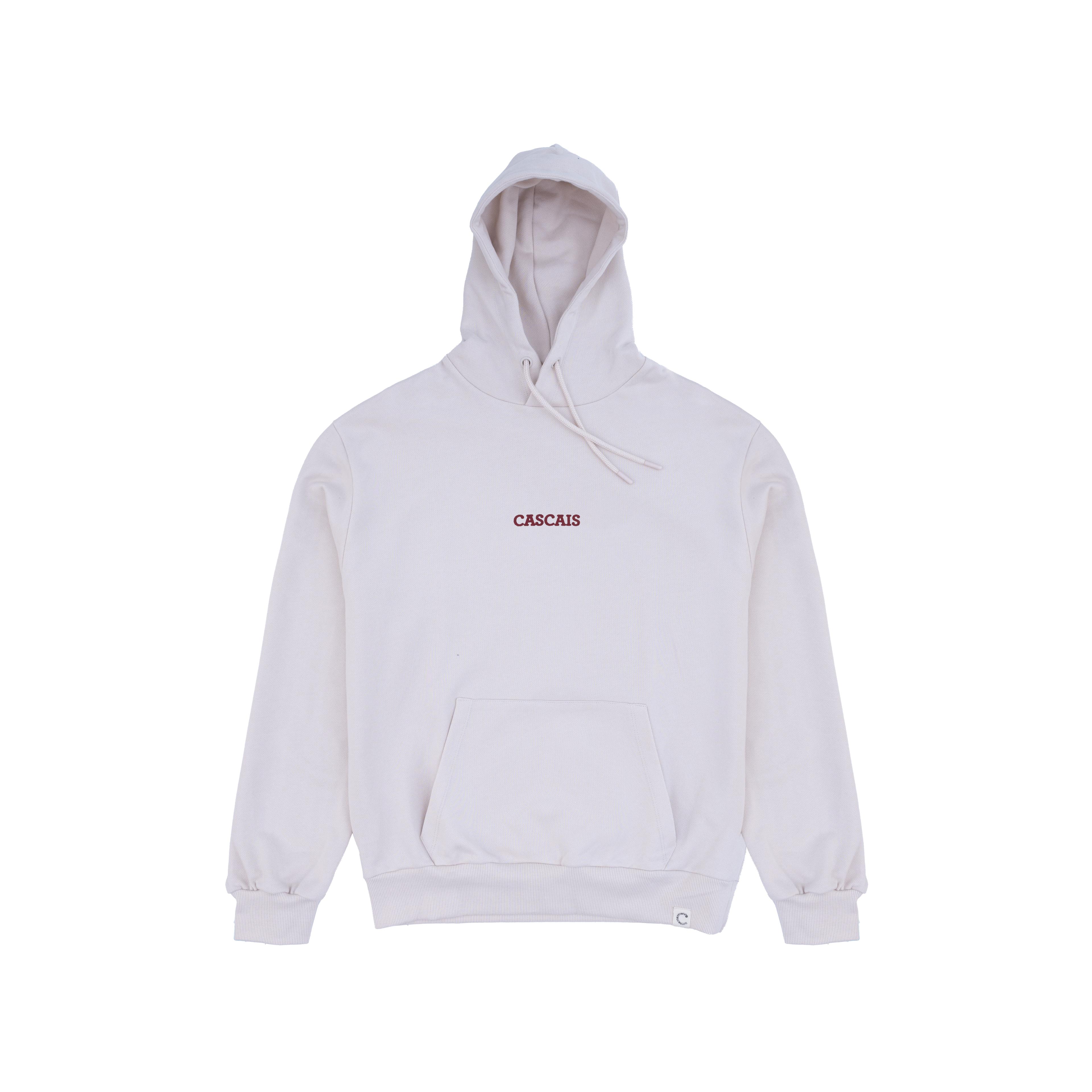 Hoodie - White - Cascais Red Embroidered