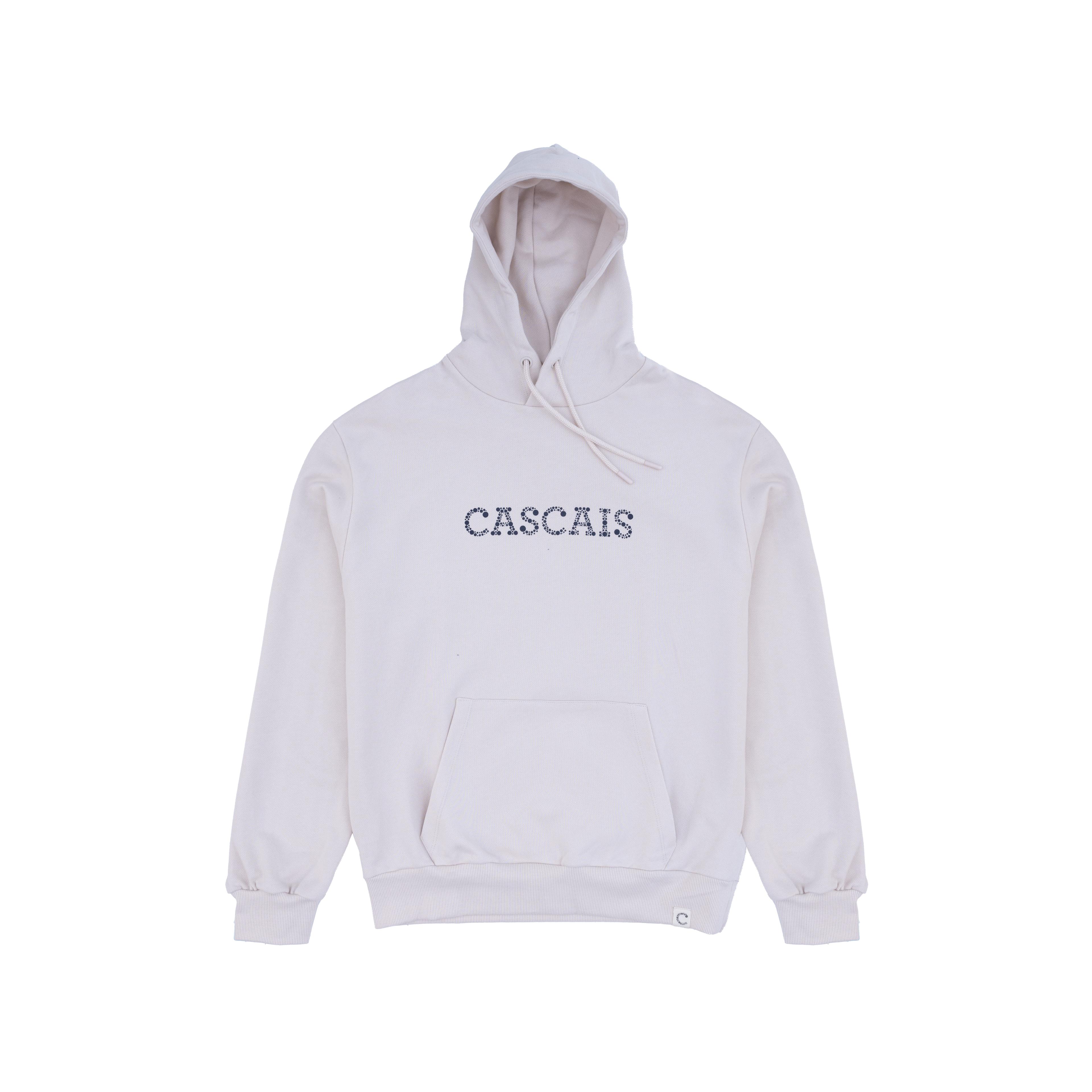 Hoodie - White -  Cascais Blue Printed